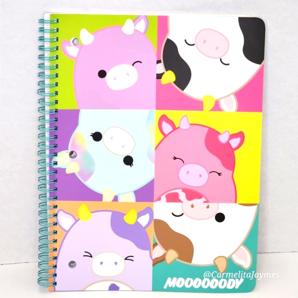 MOOOOODY 🐮 Squishmallows Cow Spiral Bound 80 Sheets Notebook ☆ NWT ☆